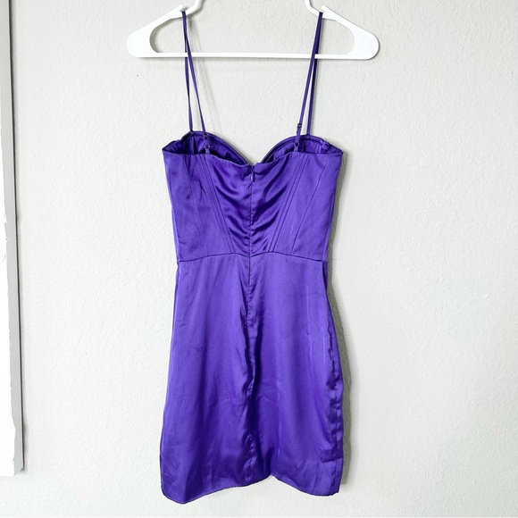 Oh Polly purple satin bustier dress - Picture 5 of 12